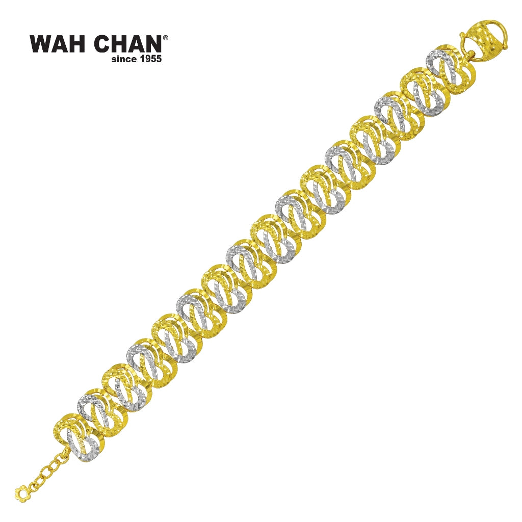 WAH CHAN 916 Gold Bracelet with White Gold Plating OSB1141B