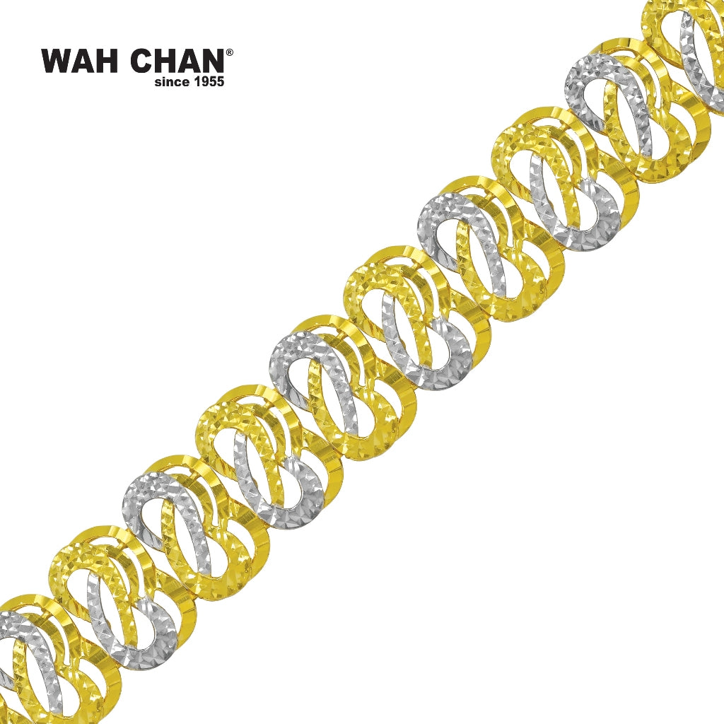 WAH CHAN 916 Gold Bracelet with White Gold Plating OSB1141B