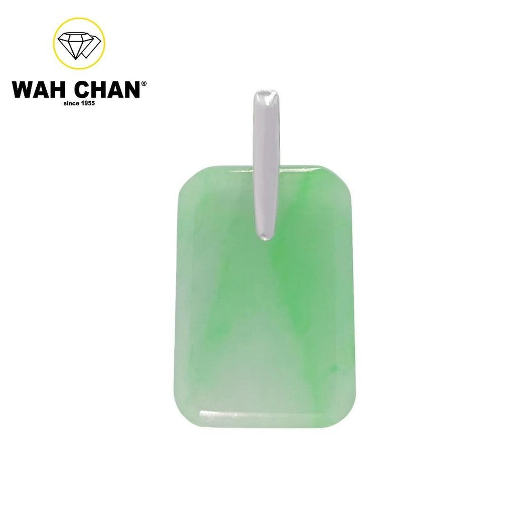 WAH CHAN Mother's Day White Gold Diamond Green Jade Pendant (PJ02654-C03)