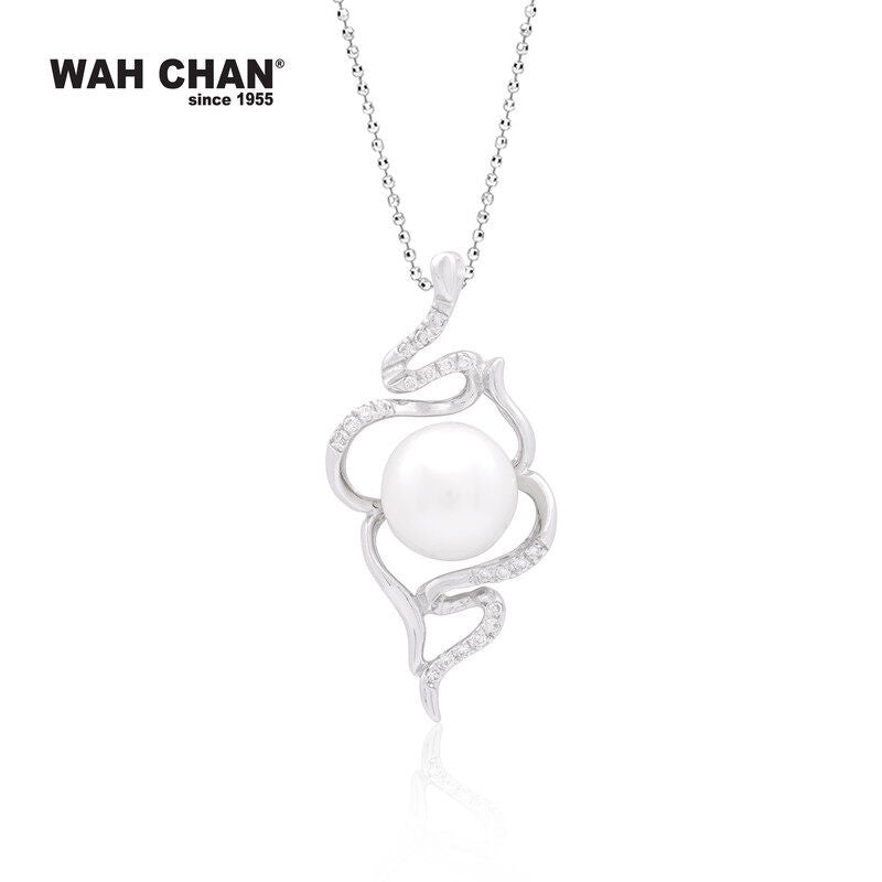 WAH CHAN White Gold Pearl Diamond Pendant PP00424-A01 (PP00424-A01)