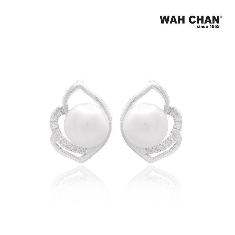 WAH CHAN White Gold Pearl Diamond Earrings (EP00169-A01)