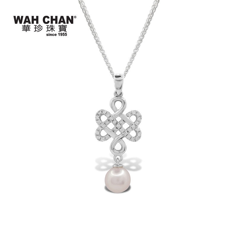 WAH CHAN White Gold Pearl Diamond Pendant (PP00455-A01)
