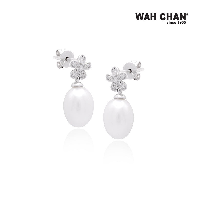 WAH CHAN White Gold Pearl Diamond Earrings (EP00195-A01)