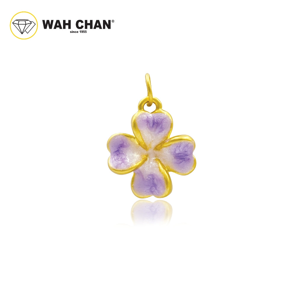 WAH CHAN 999 Gold 4L - Four Leaf Clover pendant