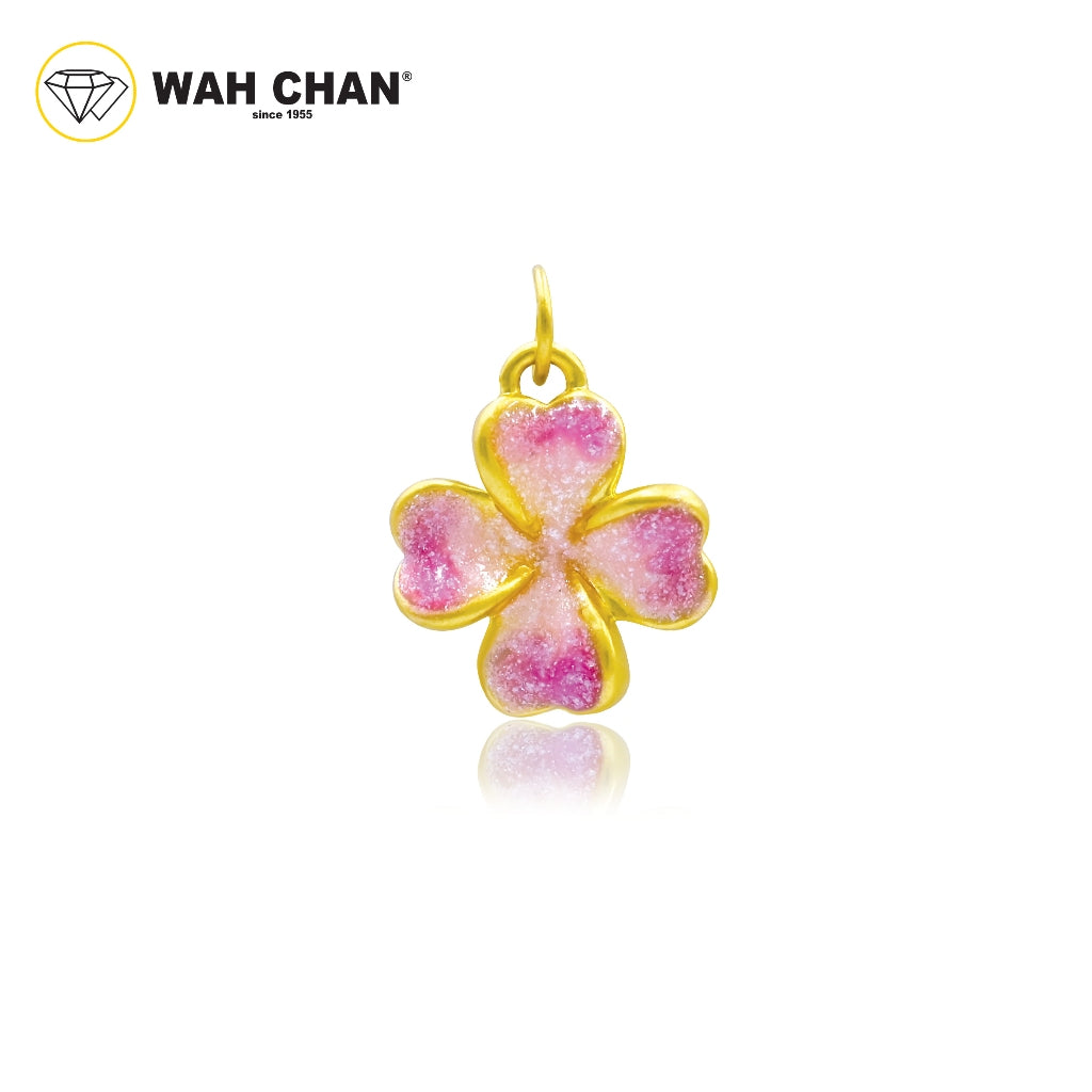 WAH CHAN 999 Gold 4L - Four Leaf Clover pendant