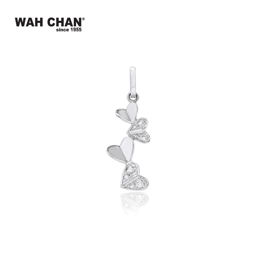 WAH CHAN 9K White Gold Diamond Pendant (PLK02130-A01)