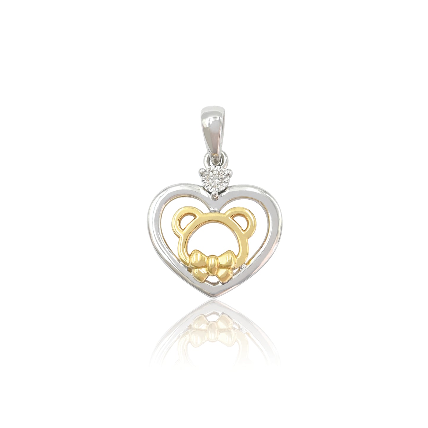 WAH CHAN Love's Cuddle White & Yellow Gold Diamond Pendant (PLK02175)