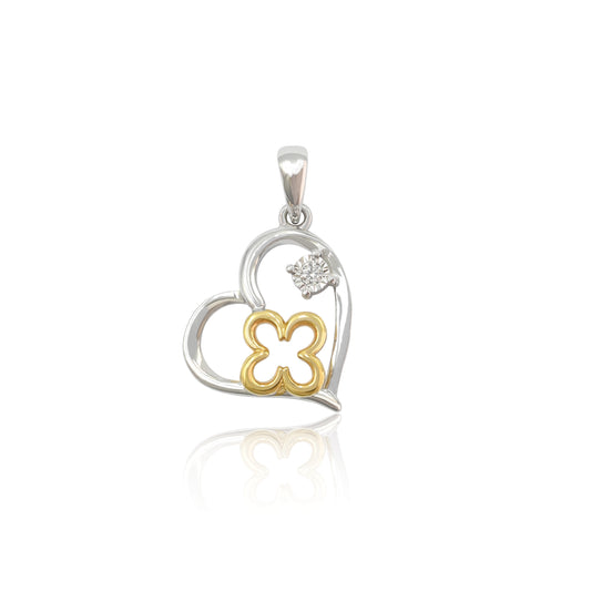 WAH CHAN Celeste Bliss White & Yellow Gold Diamond Pendant (PLK02177)