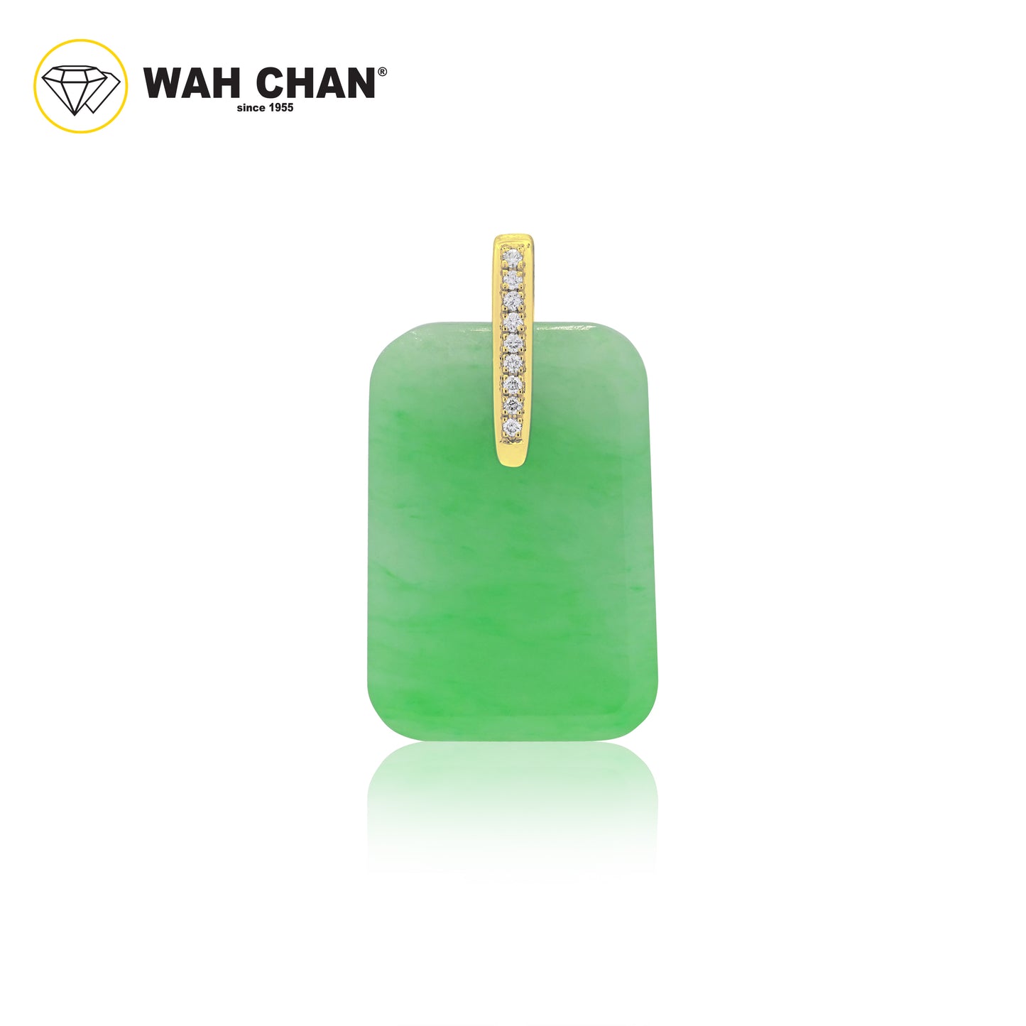 WAH CHAN 18K Yellow Gold Diamond Jade Pendant (JP36167-002)