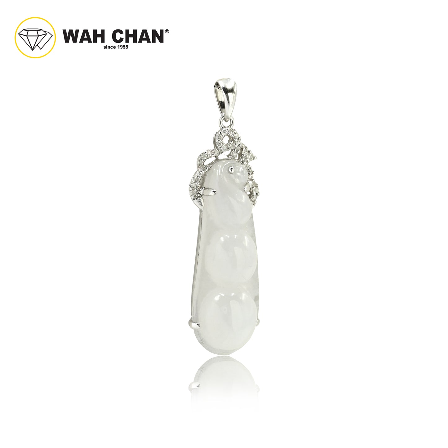 WAH CHAN 18K White Gold Jade Diamond Pendant (JP24000-002)