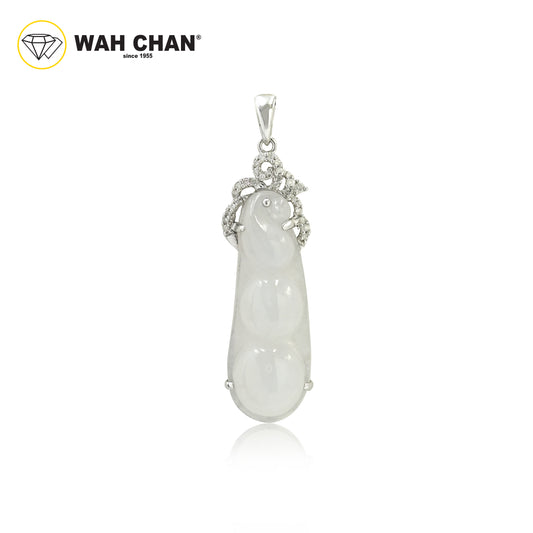 WAH CHAN 18K White Gold Jade Diamond Pendant (JP24000-002)