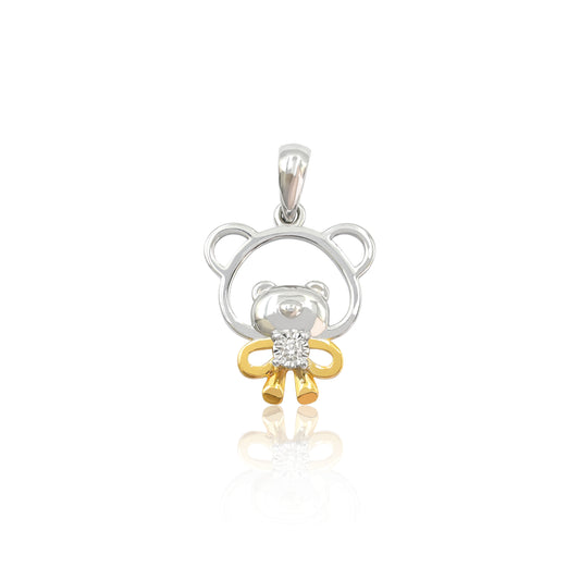 WAH CHAN Bear's Embrace White & Yellow Gold Diamond Pendant (PLK02176)