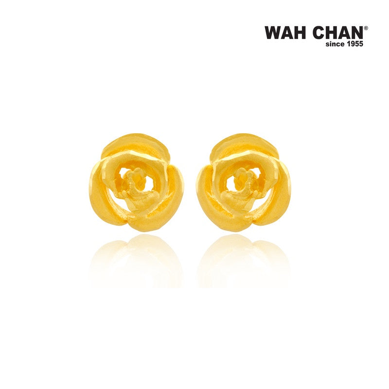 WAH CHAN 916 Gold Earrings - Rose (OSE1072)