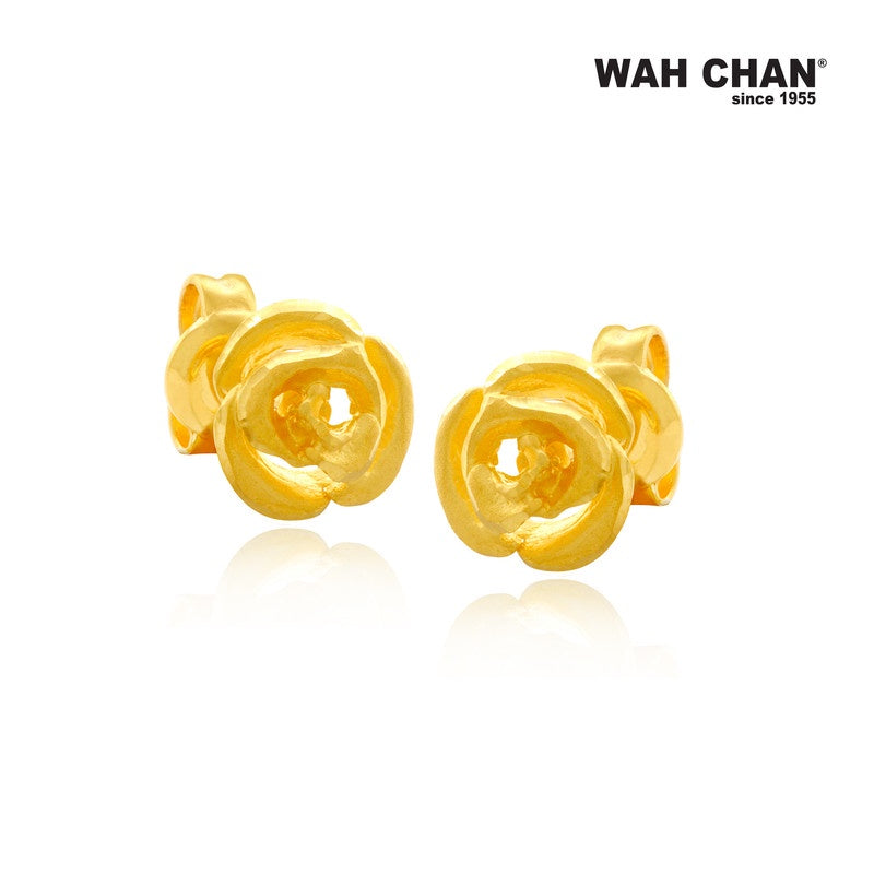 WAH CHAN 916 Gold Earrings - Rose (OSE1072)