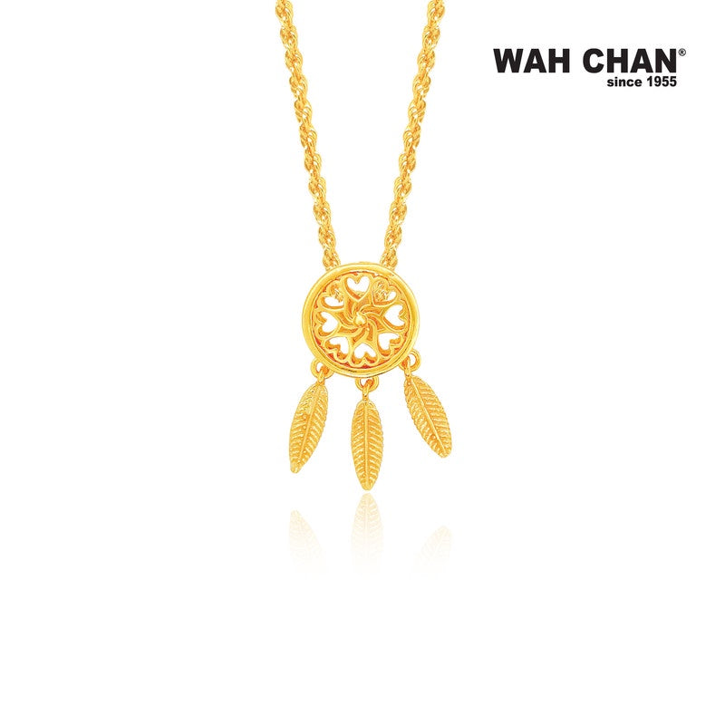 WAH CHAN 916 Gold Charm / Pendant - Dream Catcher (OSP1069)