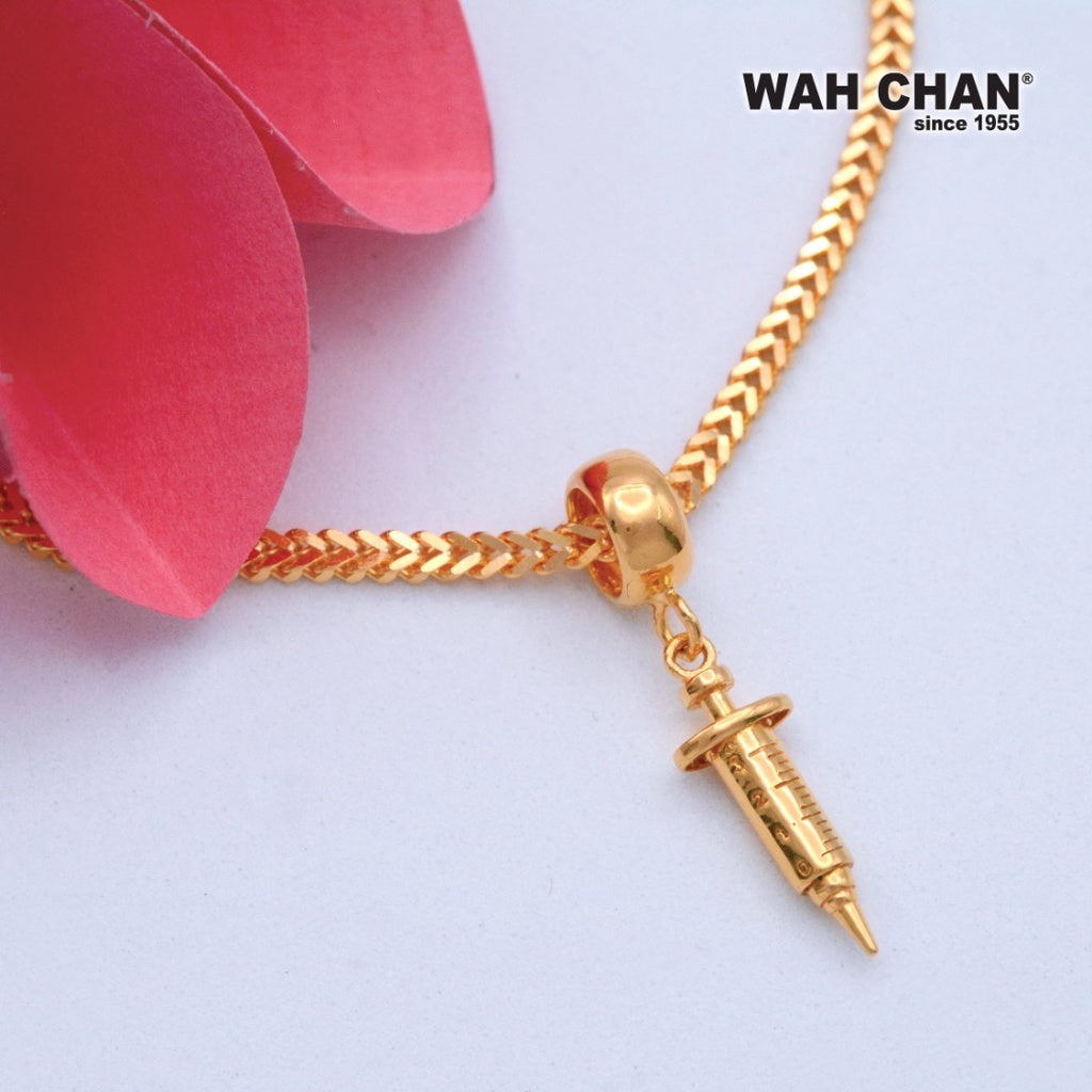 WAH CHAN 916 Gold Charm / Pendant - Syringe (OSP1064)