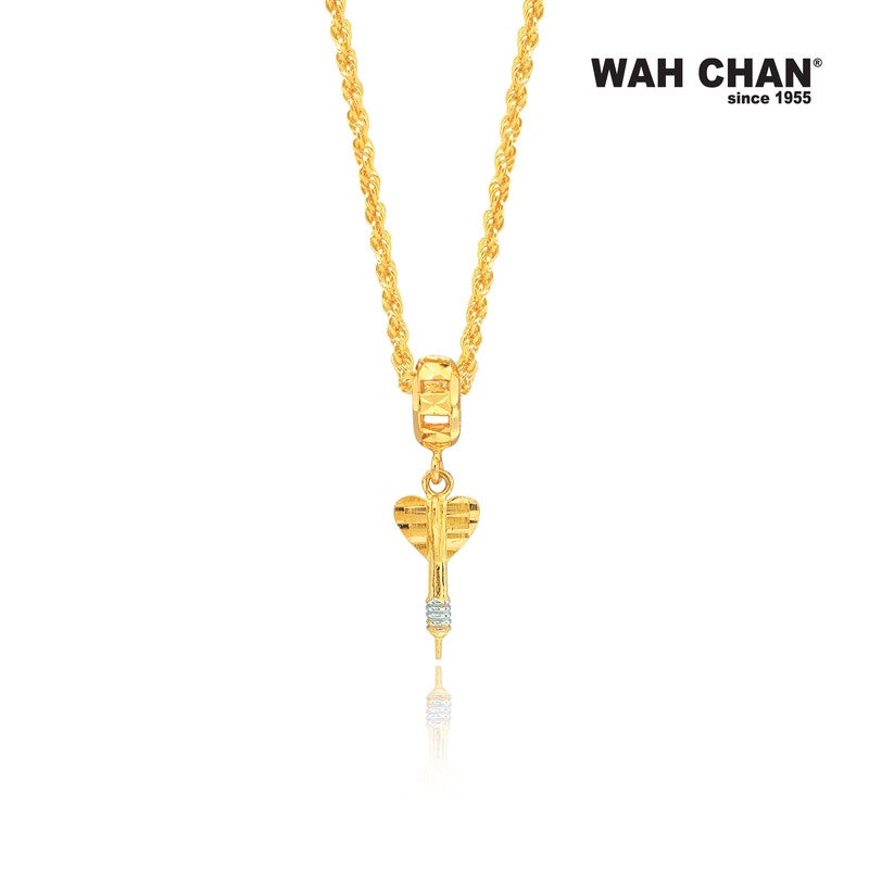 WAH CHAN 916 Gold Charm / Pendant with White Gold Plating - Dart (OSP1066)