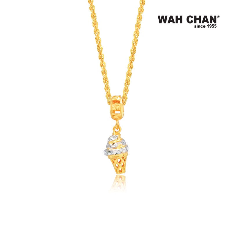 WAH CHAN 916 Gold Charm / Pendant - Icecream (OSP1062)