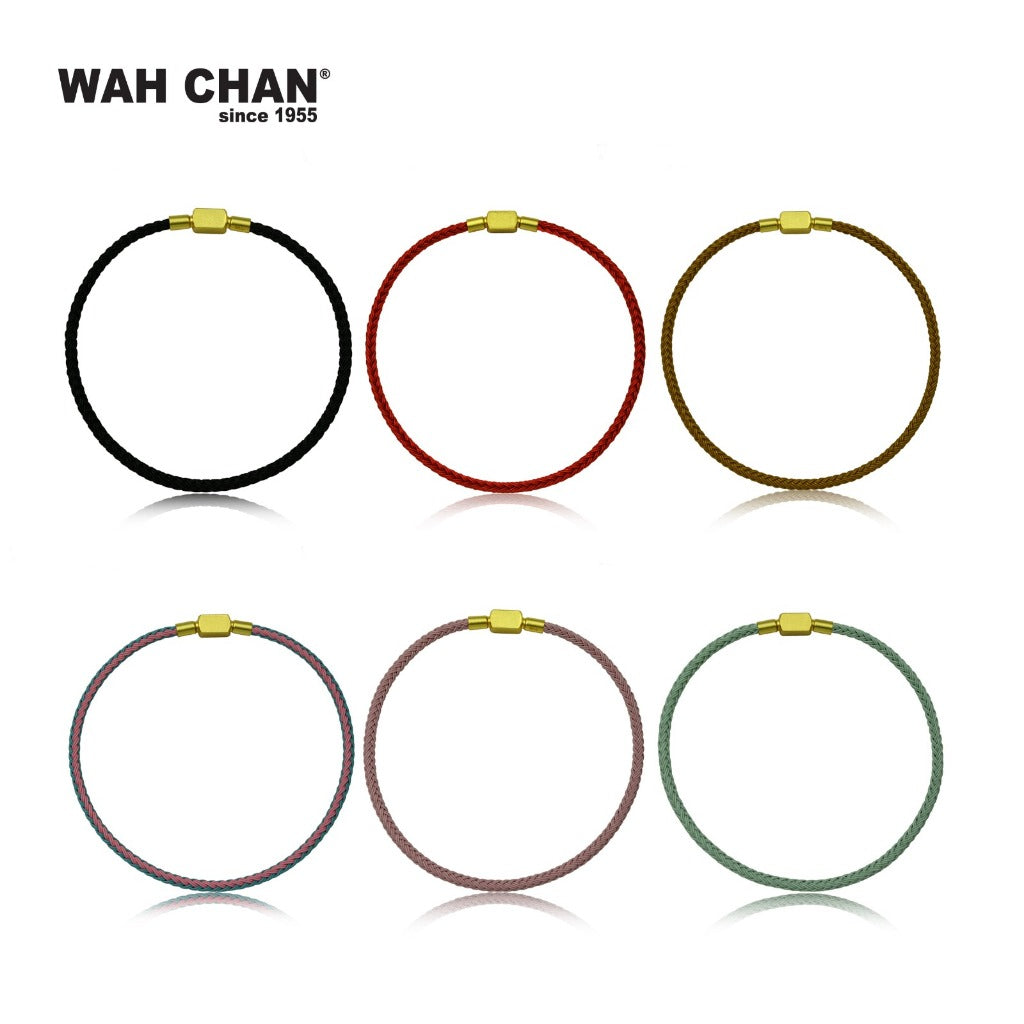 WAH CHAN Trendy Charms Bracelet (Black/Red/Green/Pink/Gold/Blue & Pink) with Square Clasp (L1B00015Z)