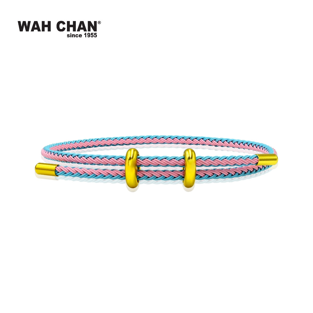 WAH CHAN Adjustable Trendy Charms Bracelet (Black/Red/Green/Pink/Gold/Blue & Pink) (L1B00003Z)