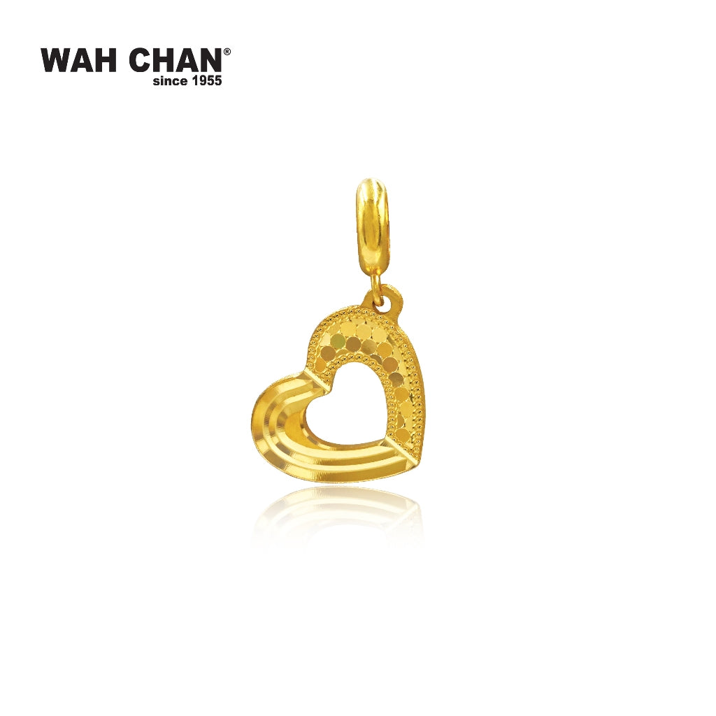 WAH CHAN 916 Gold Pendant - Love/Heart Honeycomb Design (P2023)