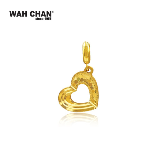 WAH CHAN 916 Gold Pendant - Love/Heart Honeycomb Design (P2023)