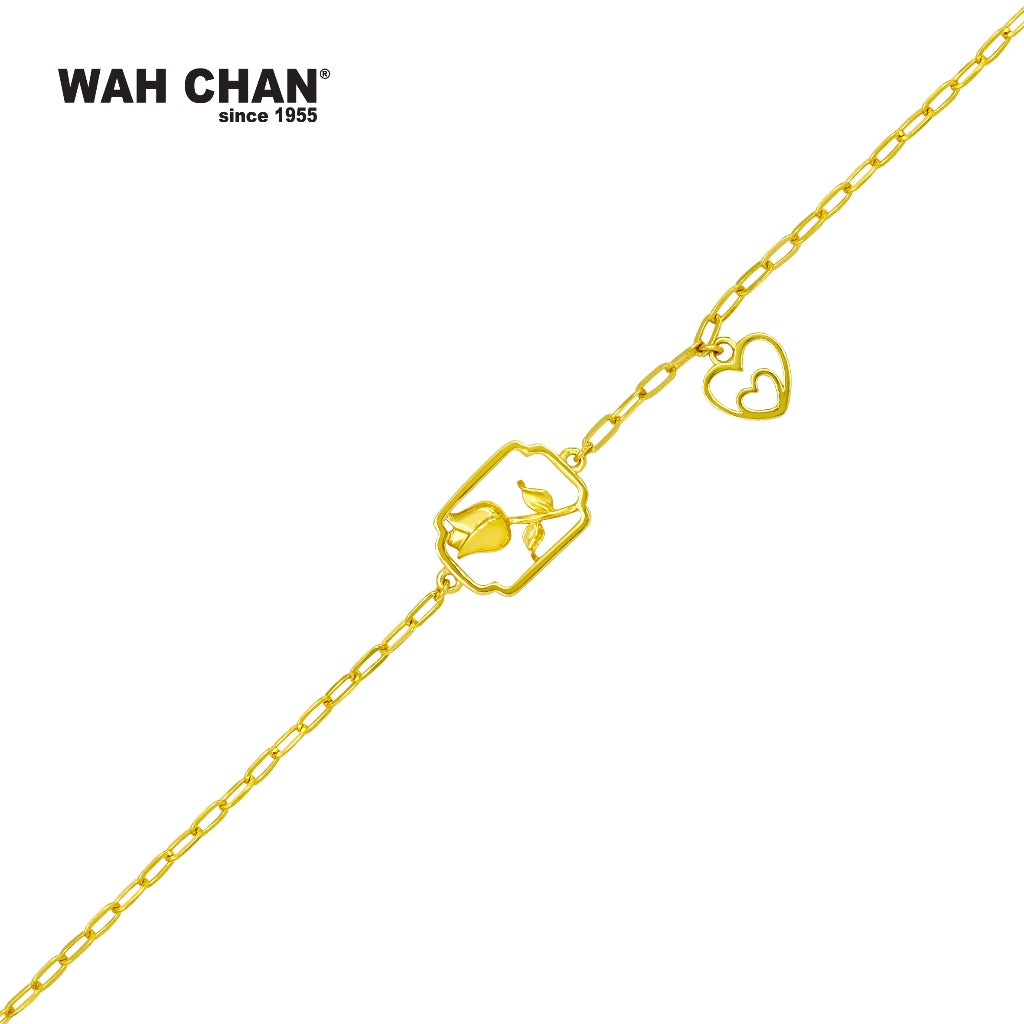 WAH CHAN 916 Gold Bracelet - Flower (B2001)