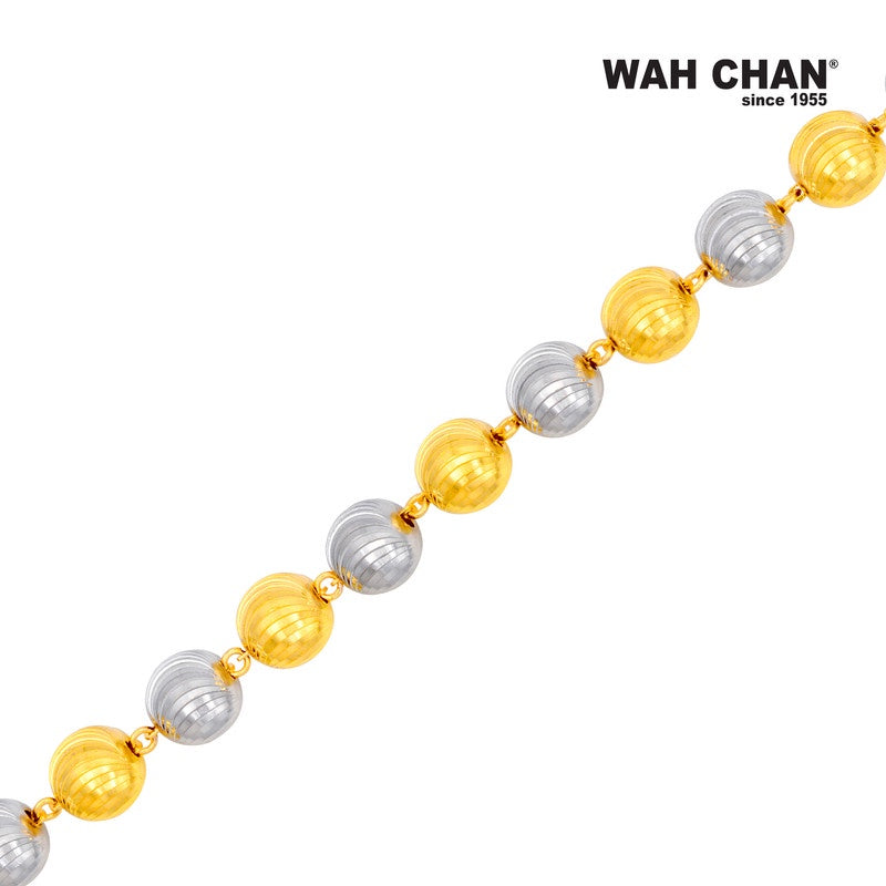 WAH CHAN 916 Gold Bracelet with White Gold Plating - Boba (OSB1048b)