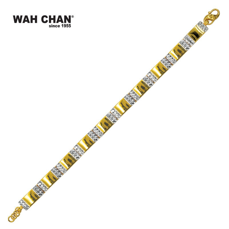 WAH CHAN 916 Gold Bracelet with White Gold Plating (OSB1076b)