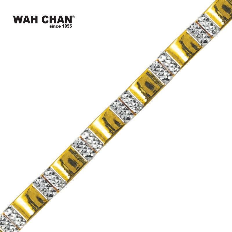 WAH CHAN 916 Gold Bracelet with White Gold Plating (OSB1076b)