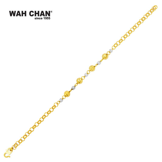 WAH CHAN 916 Gold Bracelet with White Gold Plating (OSB1071b)