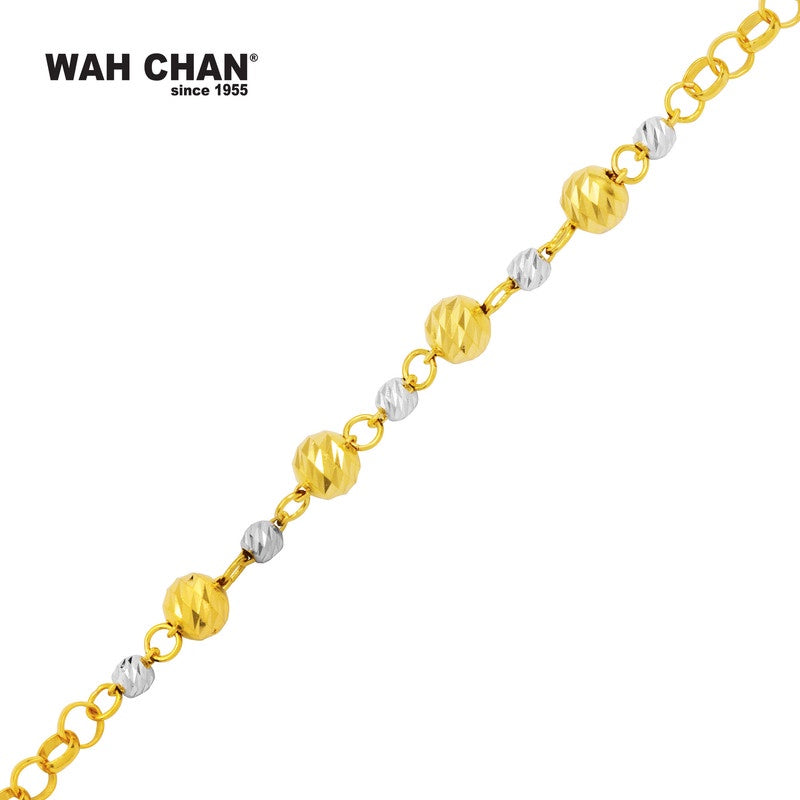 WAH CHAN 916 Gold Bracelet with White Gold Plating (OSB1071b)