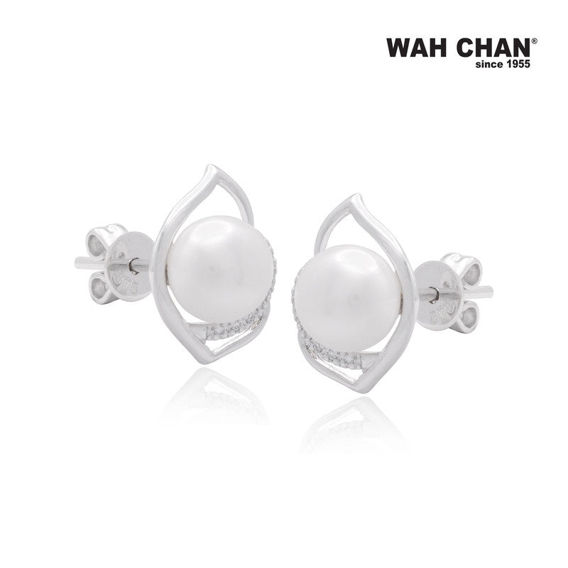 WAH CHAN White Gold Pearl Diamond Earrings (EP00169-A01)