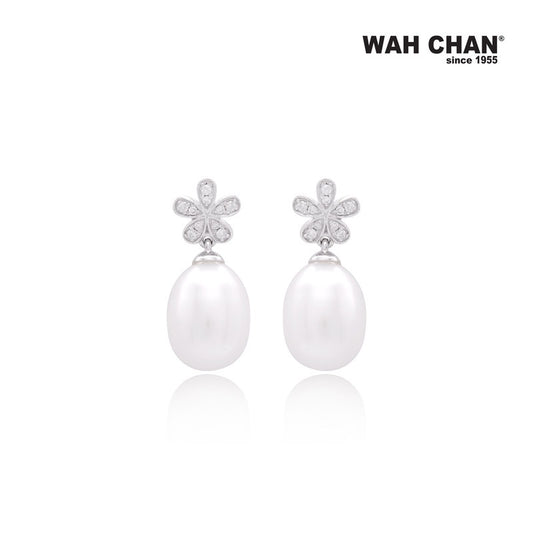 WAH CHAN White Gold Pearl Diamond Earrings (EP00195-A01)