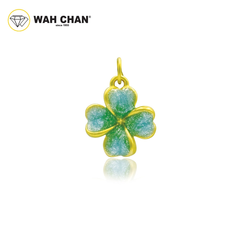 WAH CHAN 999 Gold 4L -  Four Leaf Clover pendant