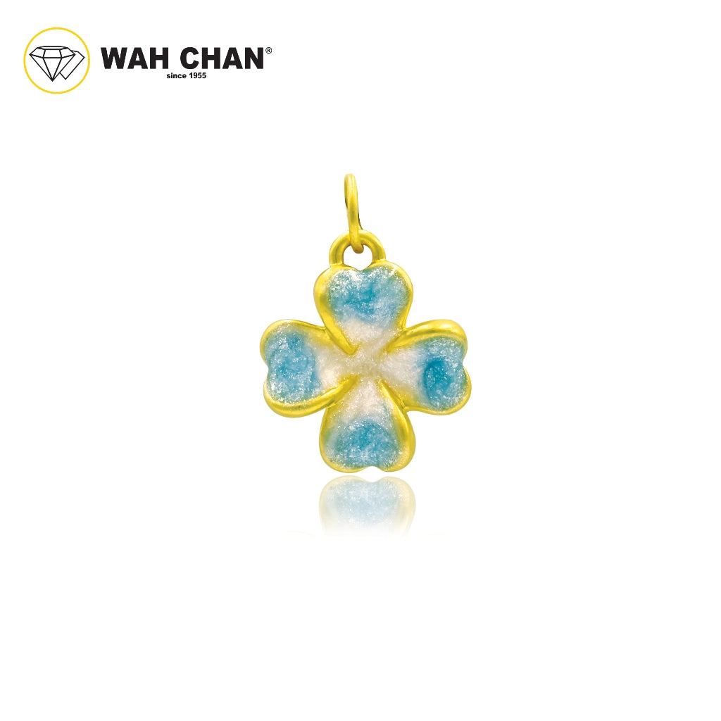 WAH CHAN 999 Gold 4L -  Four Leaf Clover pendant