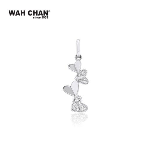 WAH CHAN 9K White Gold Diamond Pendant (PLK02130-A01)