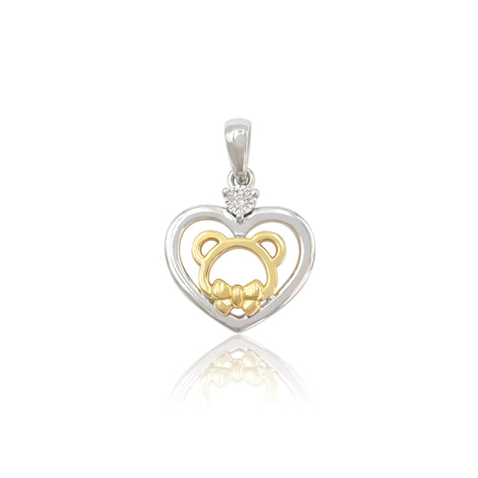 WAH CHAN Love's Cuddle White & Yellow Gold Diamond Pendant (PLK02175)