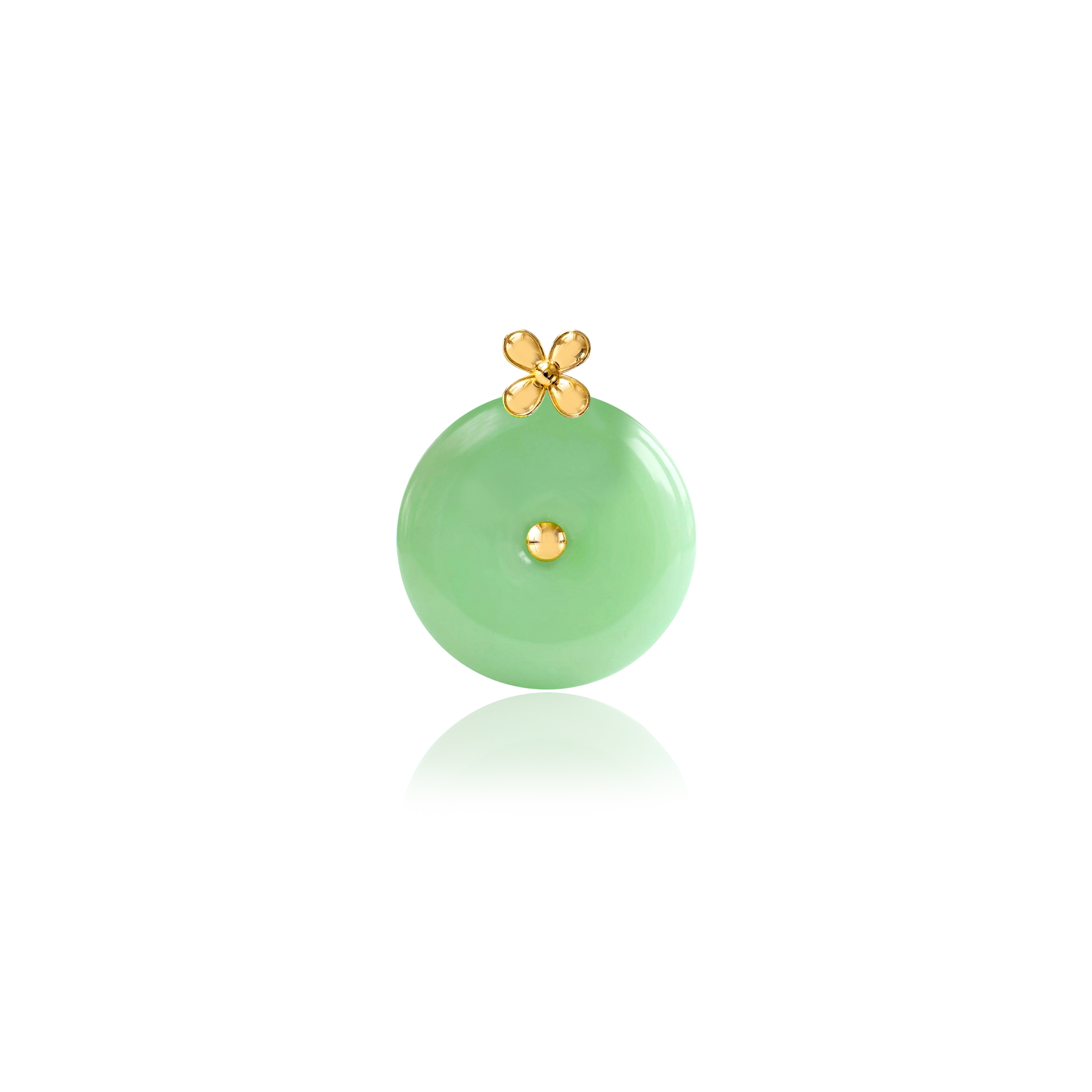 9K Yellow Gold Green Jade Pendant (PJ02879-B01) - Image 2