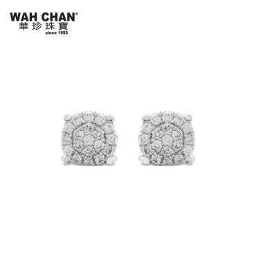 White Gold Diamond Earrings (ELK00710-A01)