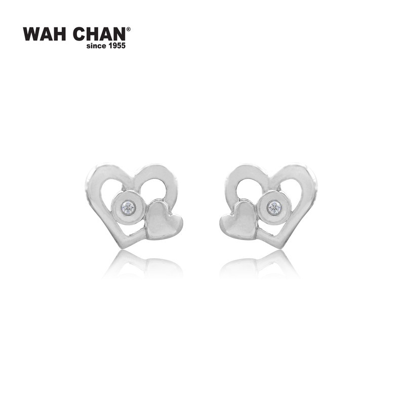 WAH CHAN 9K White Gold Diamond Earrings E3K00475-B01