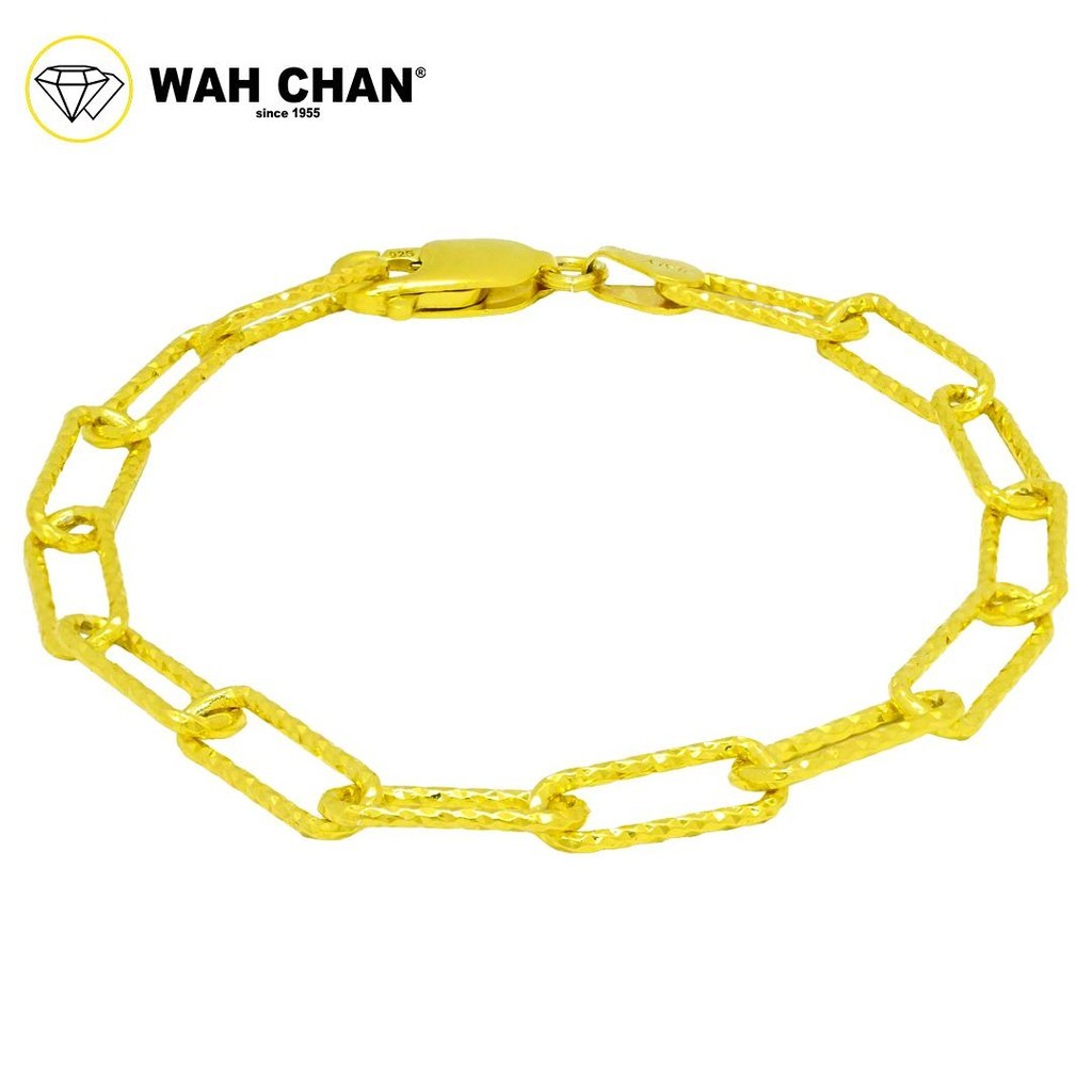 WAH CHAN S925 ITALIAN Silver Bracelet - Paper Clip N2B00017 - Image 2