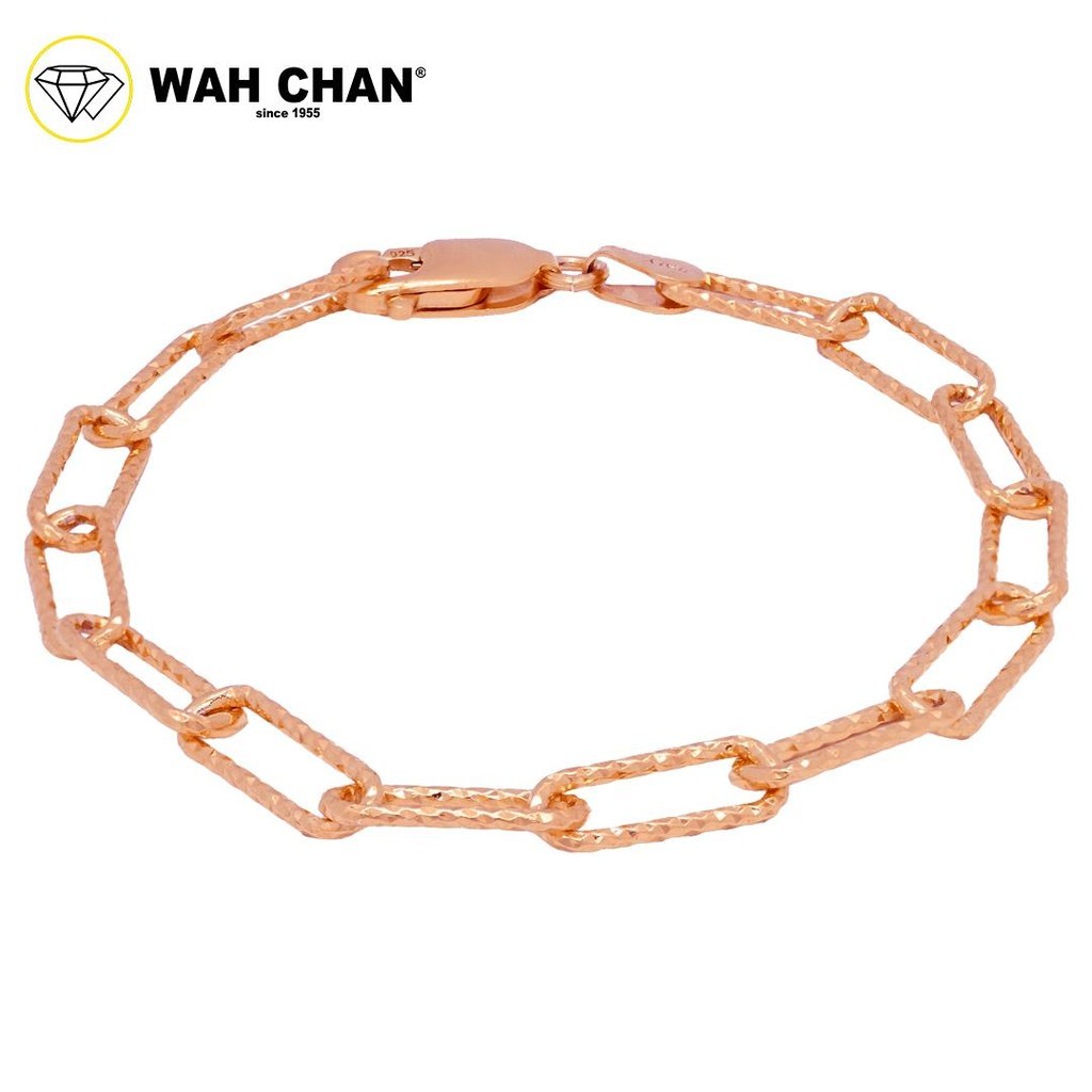 WAH CHAN S925 ITALIAN Silver Bracelet - Paper Clip N2B00017 - Image 3