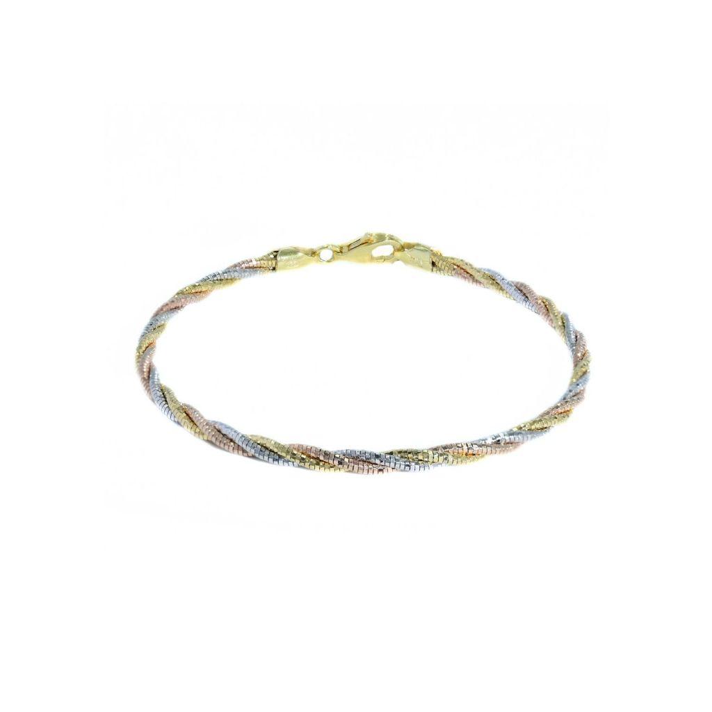 WAH CHAN S925 ITALIAN Silver Bracelet N1B00001-00 Trio Twisted Simple Cavo