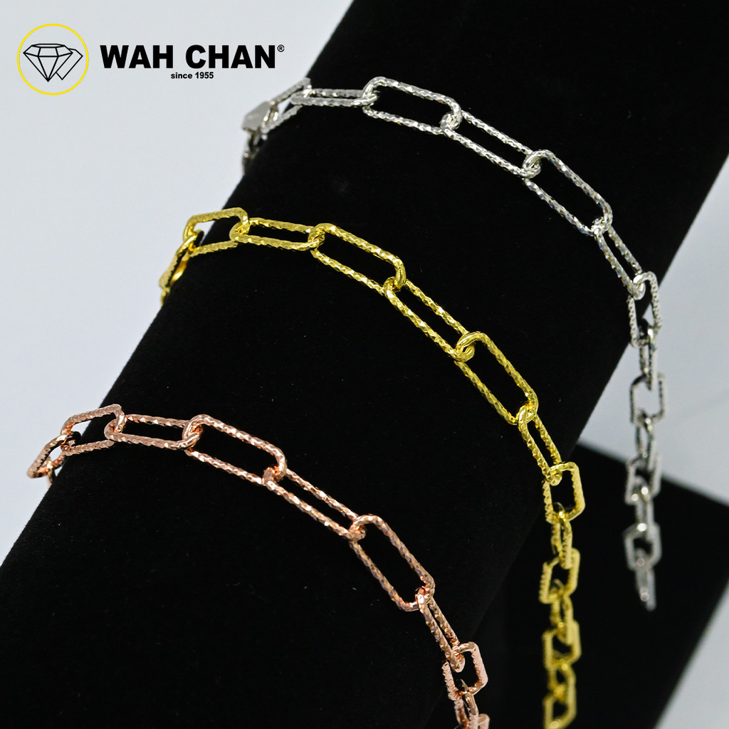WAH CHAN S925 ITALIAN Silver Bracelet - Paper Clip N2B00017 - Image 4