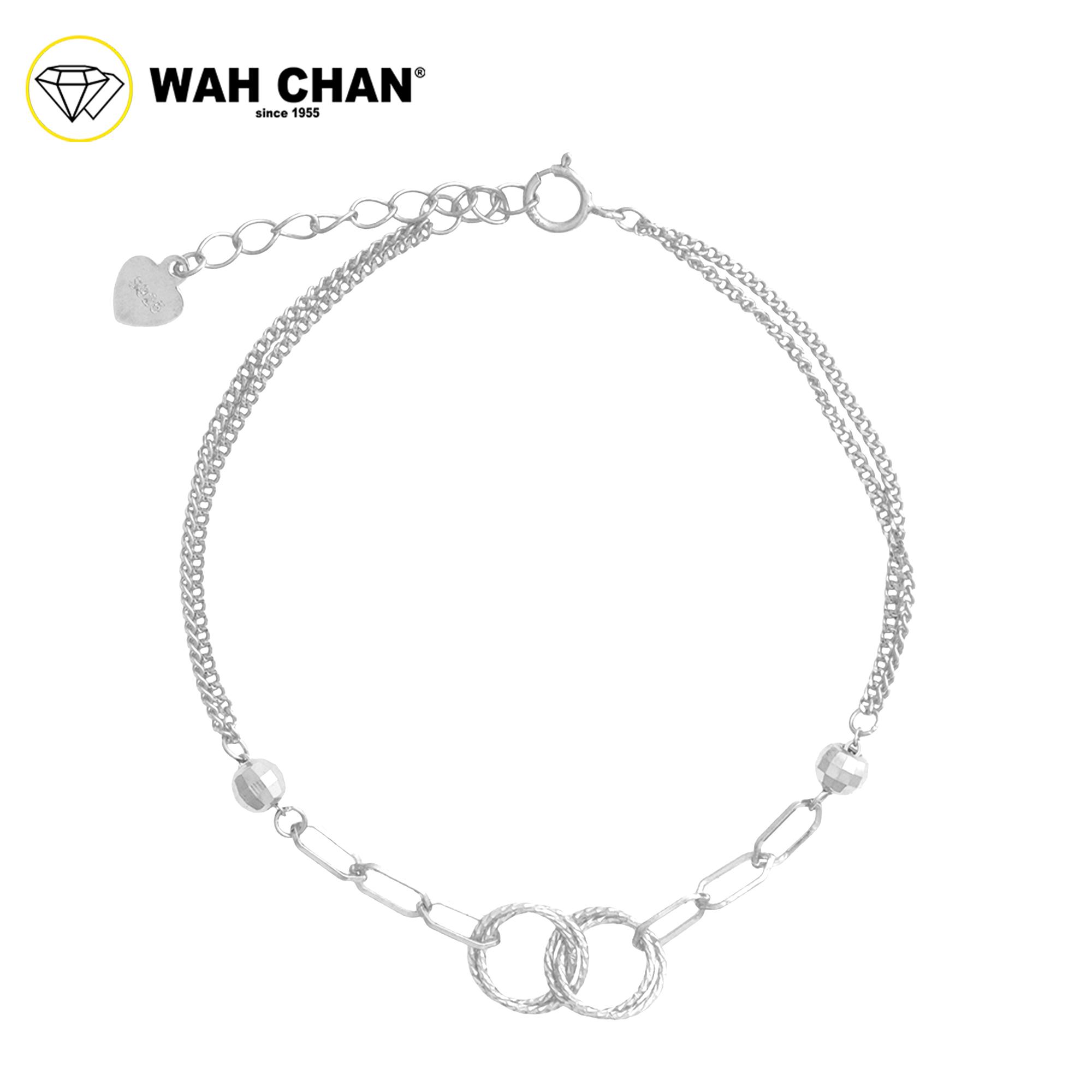 WAH CHAN S925 ITALIAN Silver Bracelet - Double Circle NSBCO1012 - Image 3