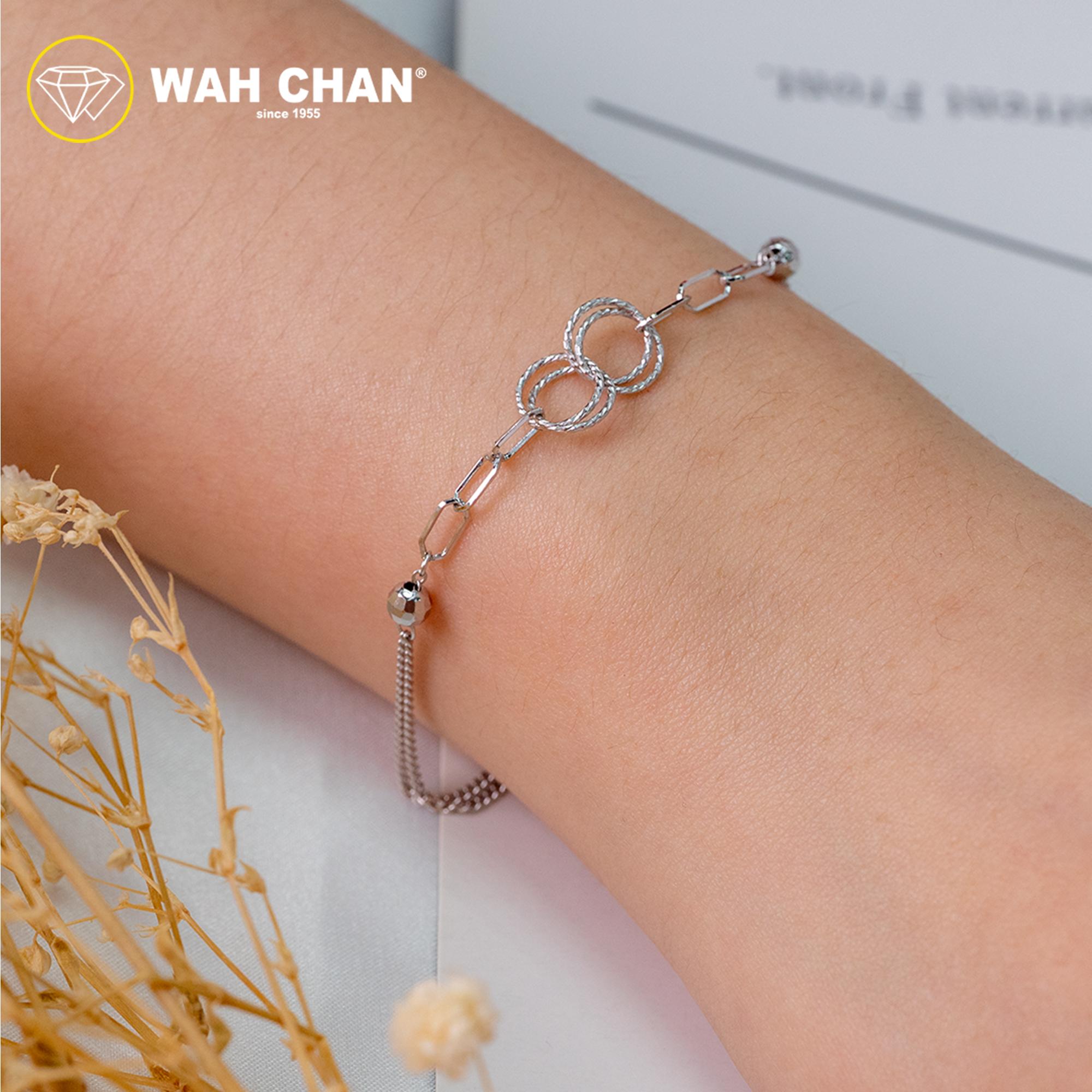WAH CHAN S925 ITALIAN Silver Bracelet - Double Circle NSBCO1012 - Image 5