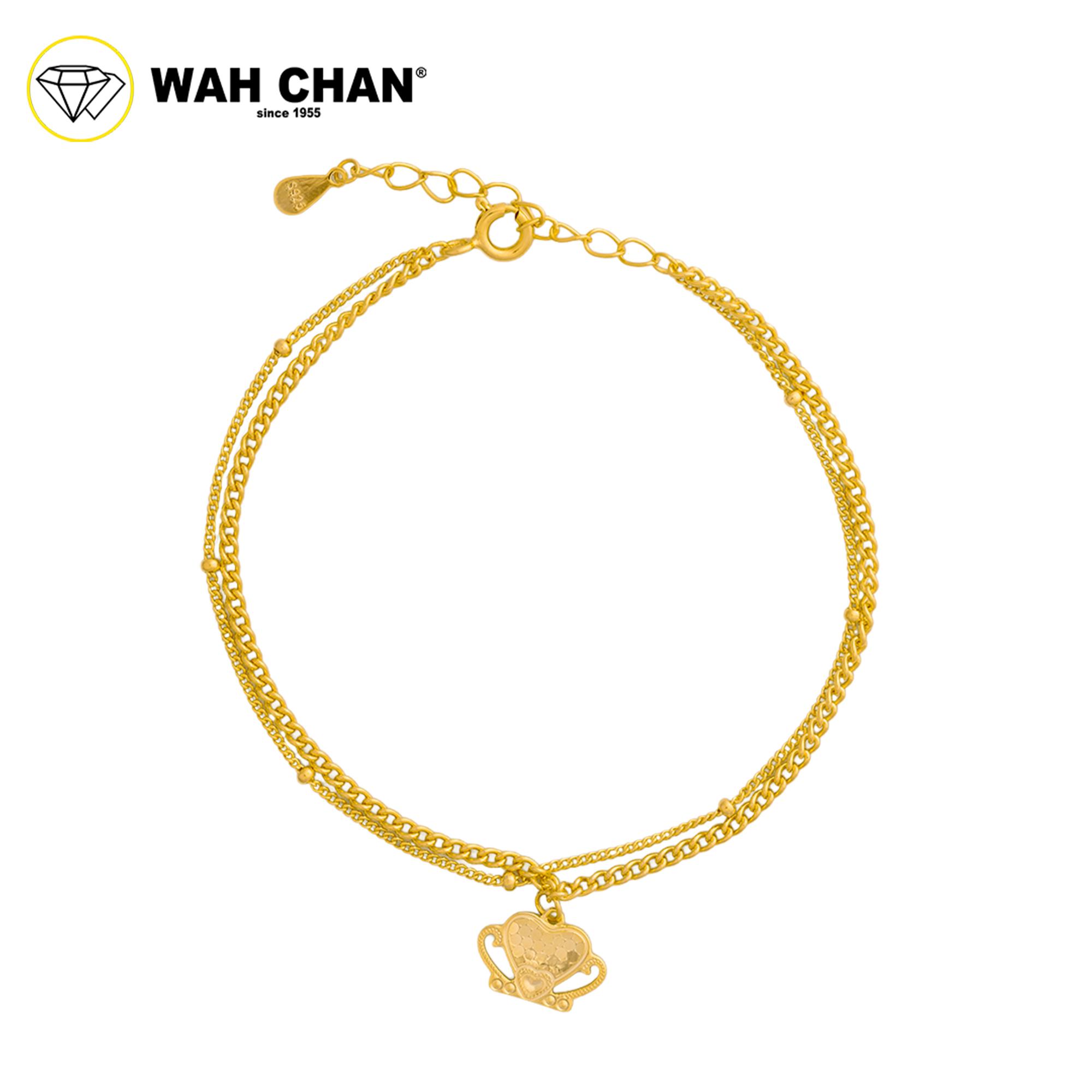 WAH CHAN S925 ITALIAN Silver Bracelet - Double Heart NSBCO1004 - Image 2