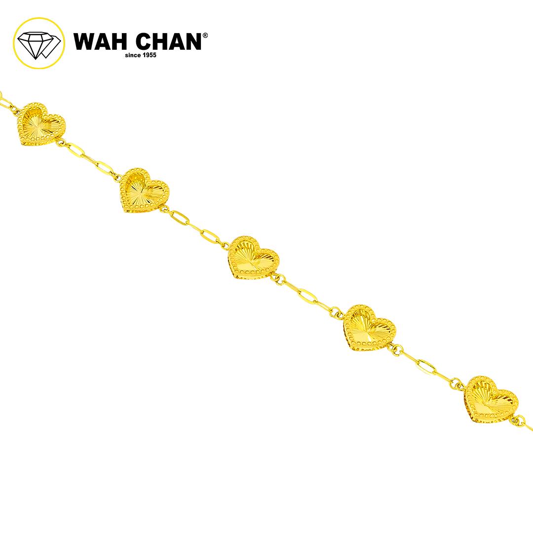 WAH CHAN 916 Gold Bracelet - Berjuntai Love OSB1203 - Image 2