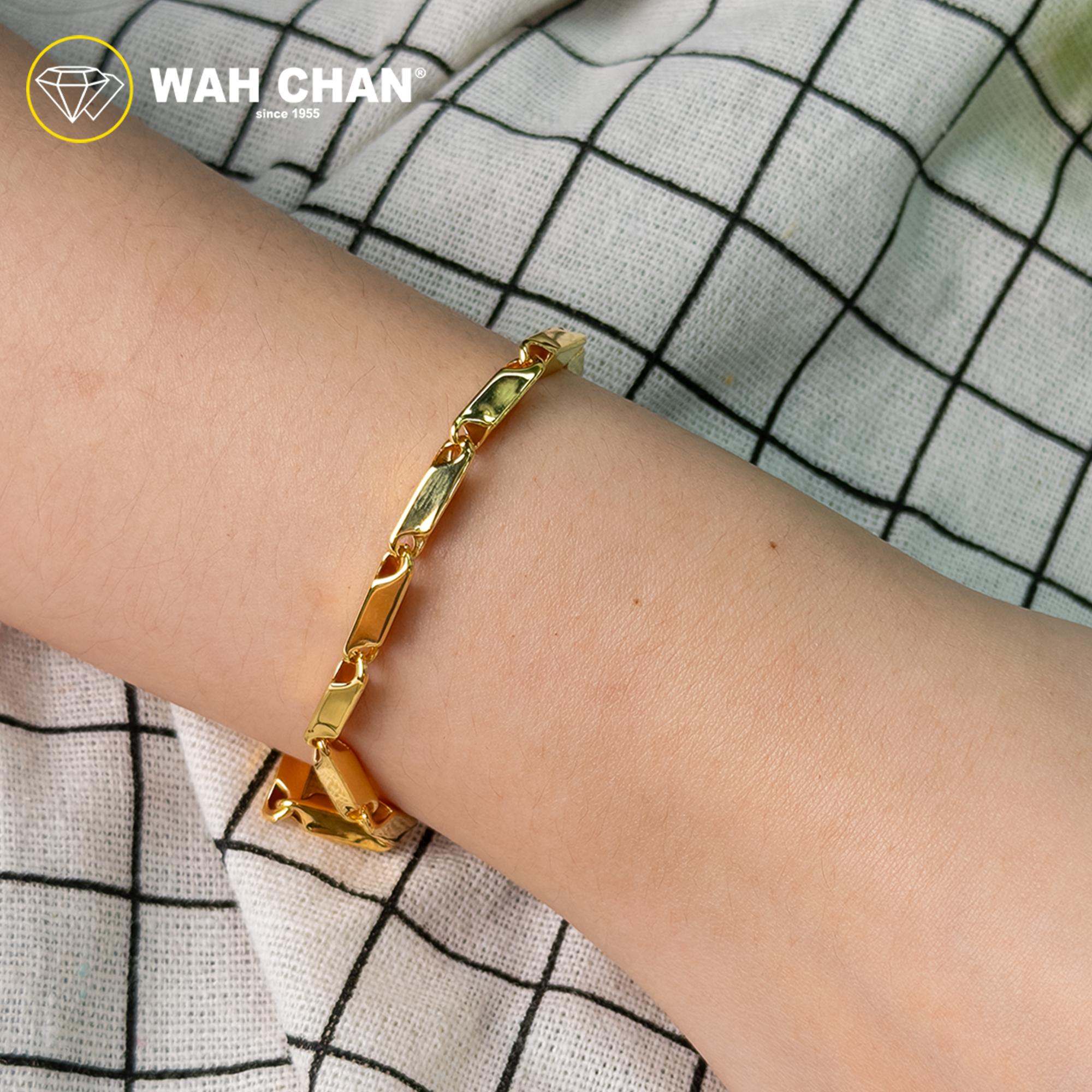WAH CHAN 916 Gold Bracelet - Bamboo Chain OSB1223 - Image 3